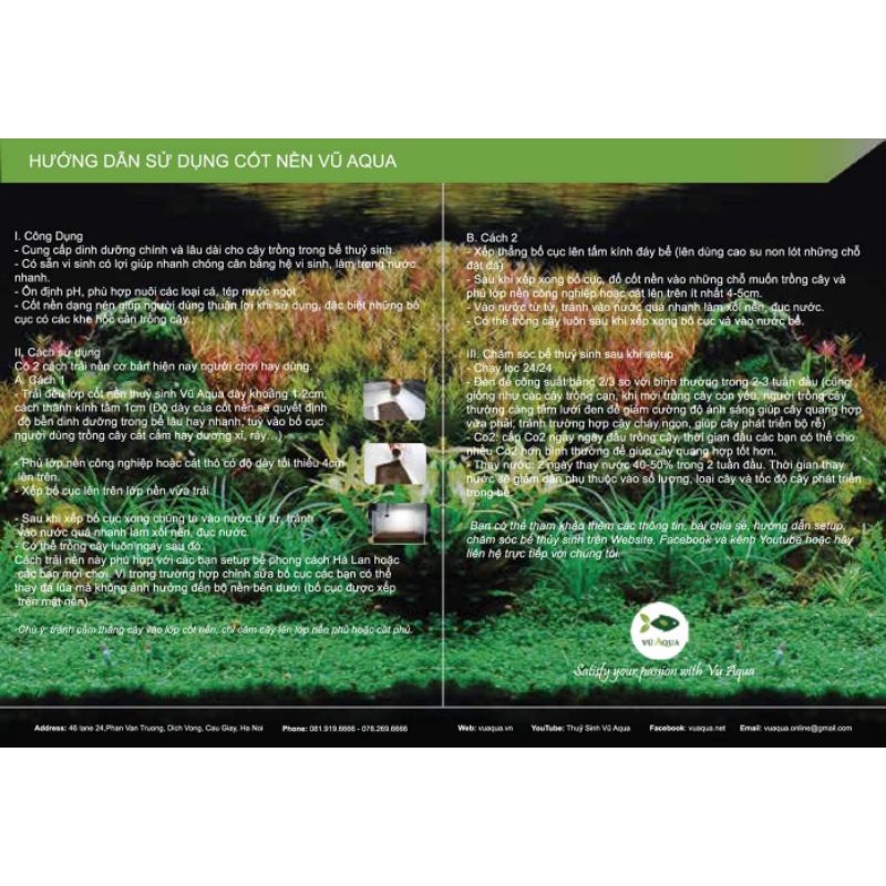 Cốt nền Vũ Aqua siêu bền, dinh dưỡng lâu dài đến 2 năm.