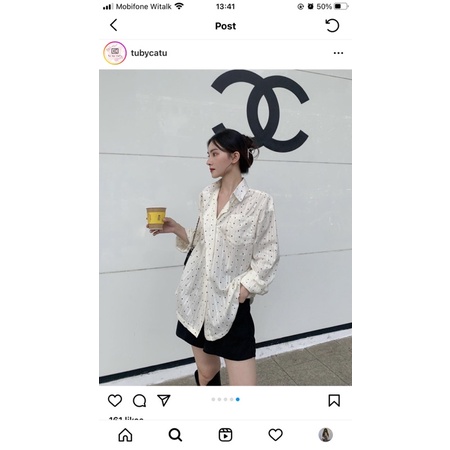 Áo sơmi chấm bi Tubycatu