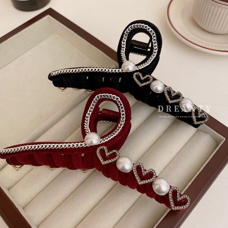 Kẹp Tóc Đính Kim Cương Giả Hình Trái Tim Ngọt Ngào Phong Cách Hàn Quốc