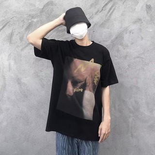 Áo thun unisex fire cotton 100% form rộng tay lỡ nam nữ