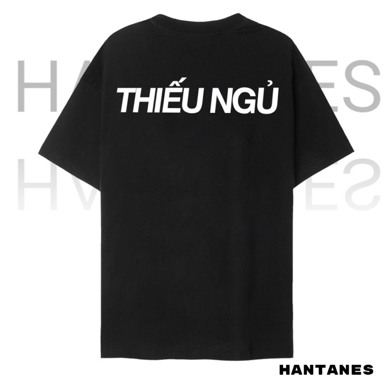 Áo thun Thiếu Ngủ HANTANES cho người hay chạy Deadline Unisex Trắng/ Đen