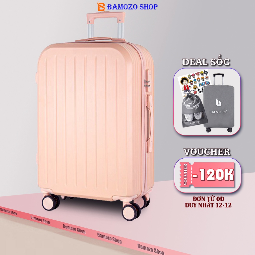 Vali Du Lịch Size 20 Inch 24 Inch Nhựa Cao Cấp Giá Rẻ Bền Đẹp Chống Va Đập Trầy Xước Bảo Hành 5 Năm Bamozo 8812