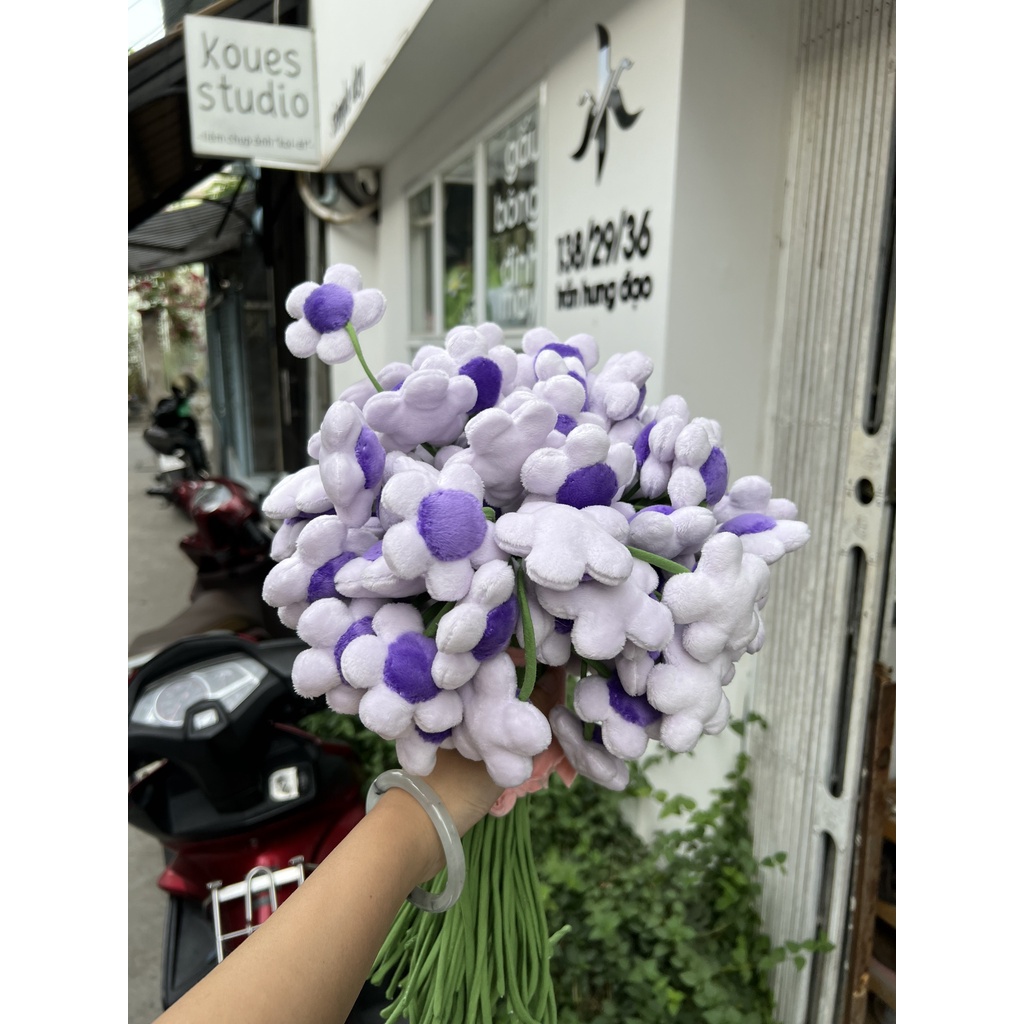 Hoa 5 Cánh Dễ Thương, thân 30cm - gấu bông đình may
