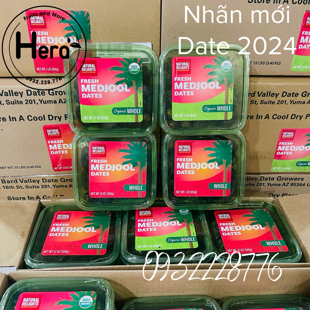 Chà là khô Mỹ organic Natural Delights  Date 2024