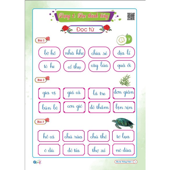 Sách - Ôn Hè Tiếng Việt Lớp 1 - Chương Trình Mới - Dành cho học sinh lớp 1 lên 2 (1 cuốn)
