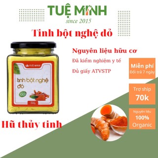 Tinh Bột Nghệ Đỏ Nguyên Chất Tuệ Minh hũ nhỏ tiện mang đi làm, du lịch 250gr, 100gr