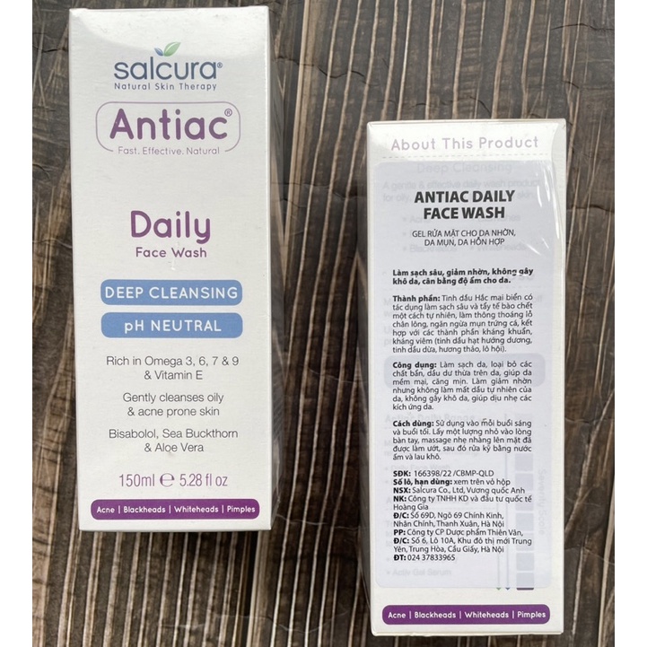 Gel rửa mặt Antiac faily face wash 150ml cho da nhờn, da mụn
