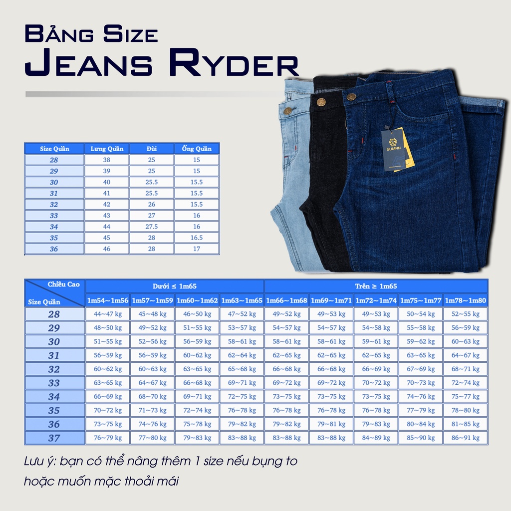 Quần Jean Ryder, Phom Slim Fit, Màu Xám GLJ10 GUMAN