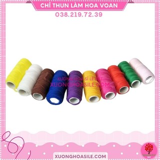 CUỘN CHỈ THUN LÀM HOA VOAN, CHỈ TƠ LÀM HOA VOAN, NGUYÊN LIỆU LÀM HOA