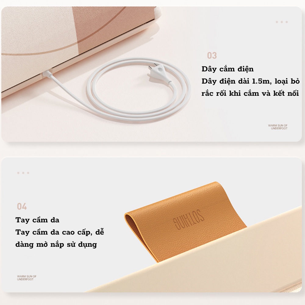 Máy sưởi ấm chân Xiaomi Sothing DSHJ-S-2204A/B gấp gọn, kèm massage gót chân