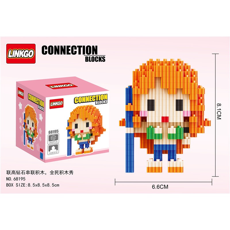 Đồ chơi lắp ráp mini one piece naruto luffy mô hình lắp ráp dễ thương