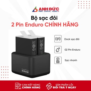 Bộ sạc đôi gopro dual battery charger cho gopro 11, gopro 10, gopro 9 + kèm 02 pin enduro thế hệ mới - hàng chính hãng