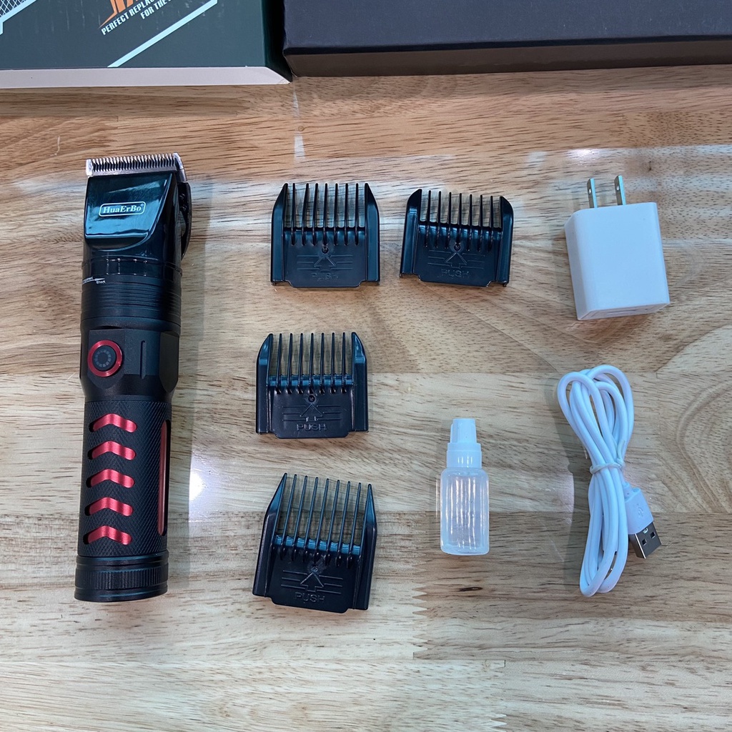 Tông đơ cắt tóc chuyên nghiệp Huebro B-68 công suất 12w dùng pin sạc mới 2023