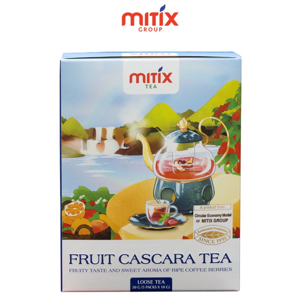 Trà Cascara Mitix hoa quả hộp 50gr, đẹp dáng sáng da, thanh lọc cơ thể