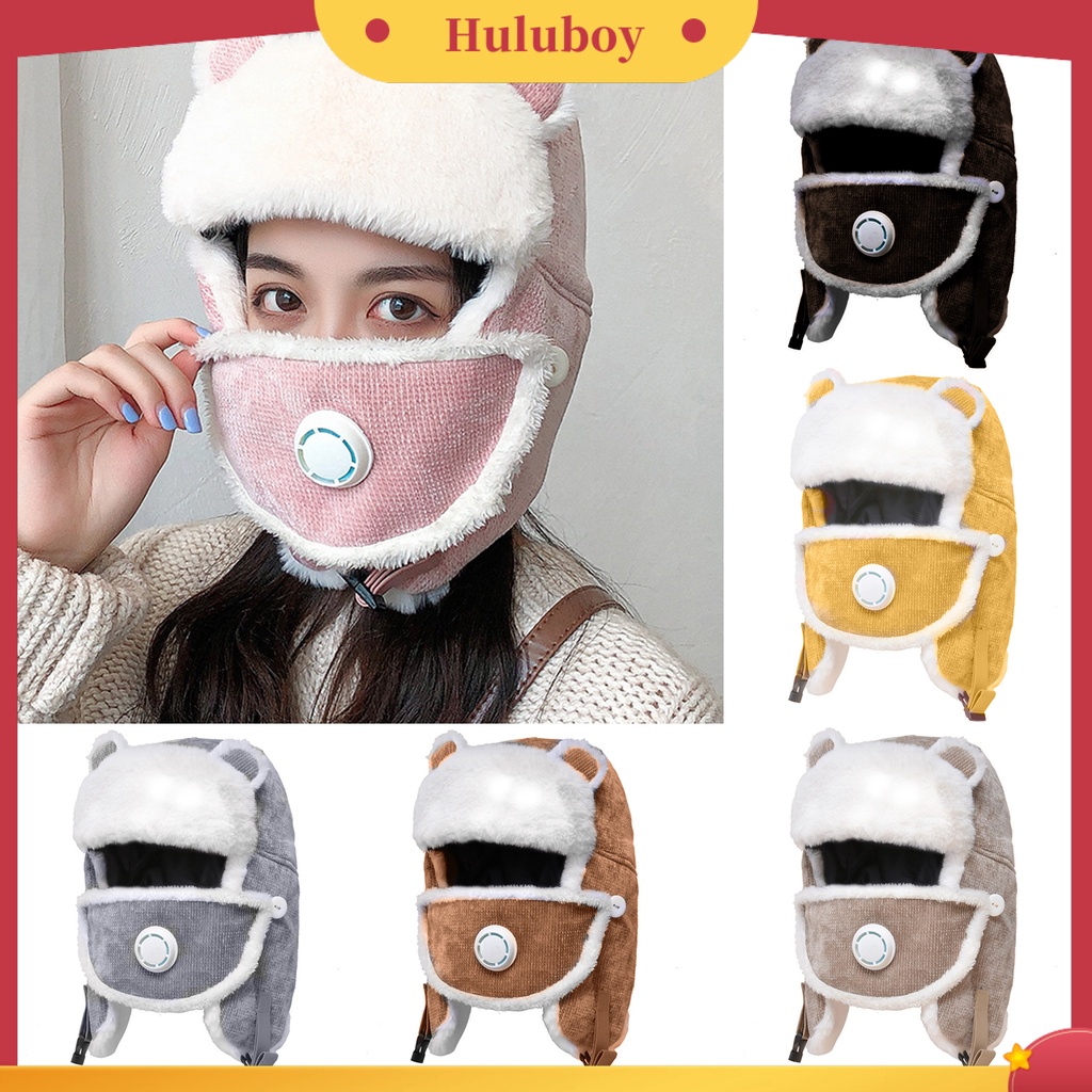 Huluboy| Mũ Trùm Đầu Che Tai Giữ Ấm Mùa Đông Cho Nữ