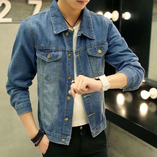 Áo Khoác Denim Phong Cách Retro Thời Trang Mùa Đông Hàn Quốc Cho Nam Giới