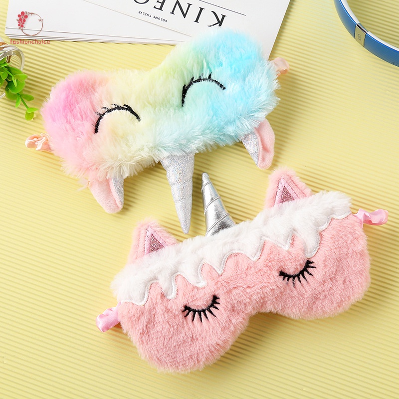 Miếng Bịt Mắt Ngủ Bằng Vải Bông Thoáng Khí Hình Kỳ Lân Hoạt Hình Cho Trẻ Em