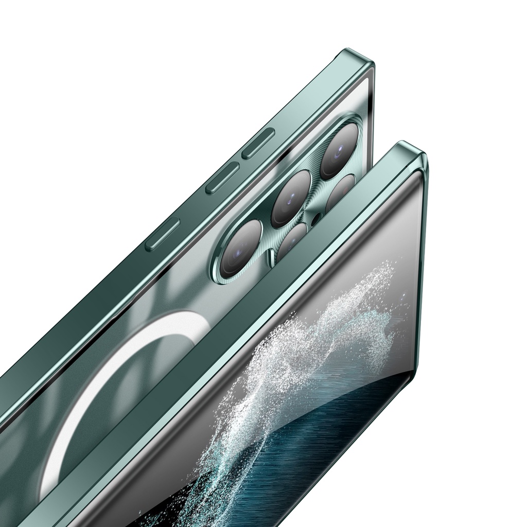 Ốp điện thoại TOPEWON mặt kính viền kim loại từ tính thích hợp cho Samsung Galaxy S22 S21 Ultra 5G S20 FE Note 20 Ultra
