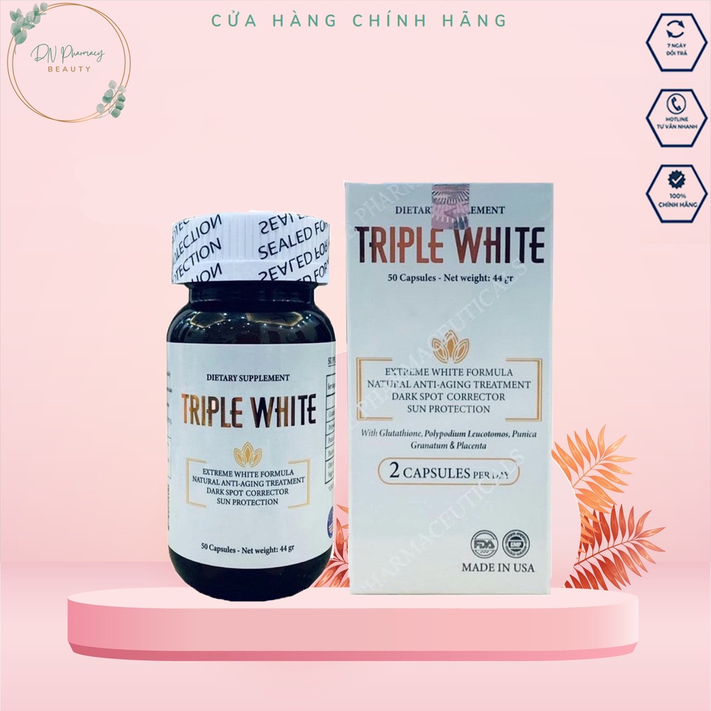 Viên uống trắng da Triple White, chống nắng, ngừa nám hiệu quả