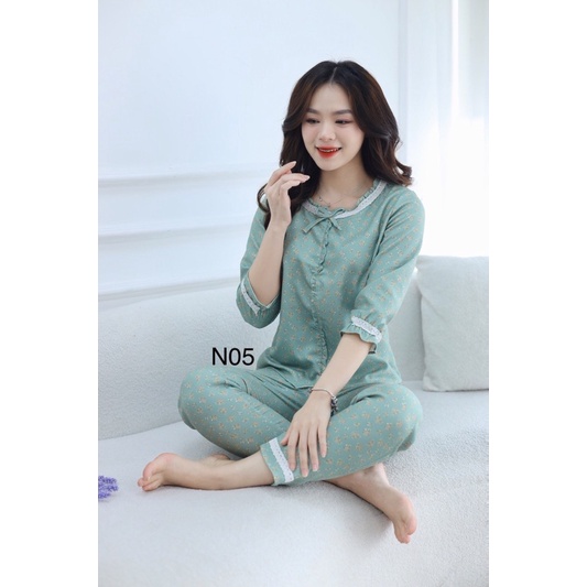 Bộ đồ nhung tăm tay lỡ N05
