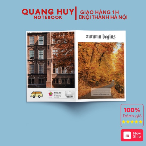 Combo 3 Tập vở 120 trang Quang Huy mẫu 4 mùa, vở học sinh kẻ ngang giấy dòng kẻ ngang, tập vở b5 sinh viên ghi chép