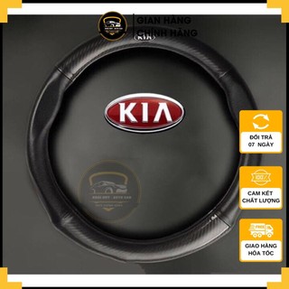 Bọc vô lăng cacbon logo Kia và các hãng khác - Ví giá rẻ