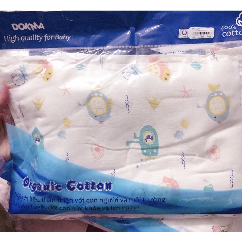 Gối xô sơ sinh cotton hữu cơ Dokma cho bé