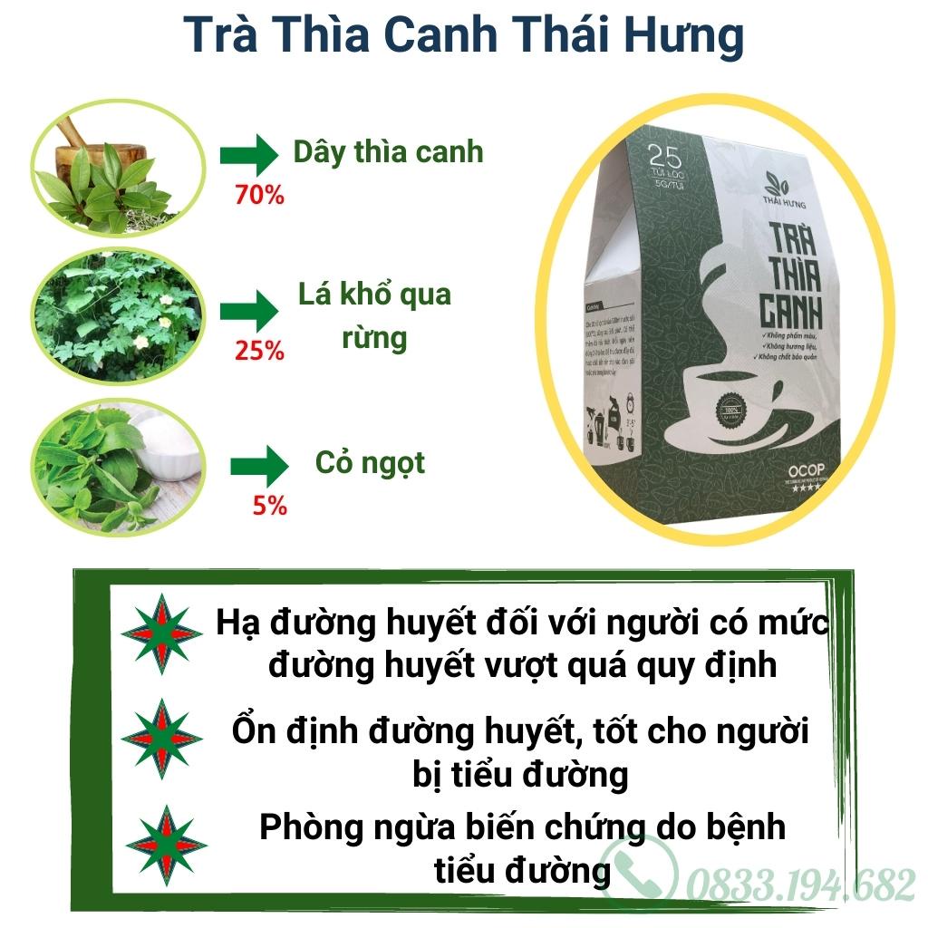 Trà Túi Lọc Thảo Dược Thái Hưng Nhiều Vị - Thìa Canh, Đinh Lăng, Giảo Cổ Lam, Cà Gai Leo, An Dạ, An Gút, Tía Tô
