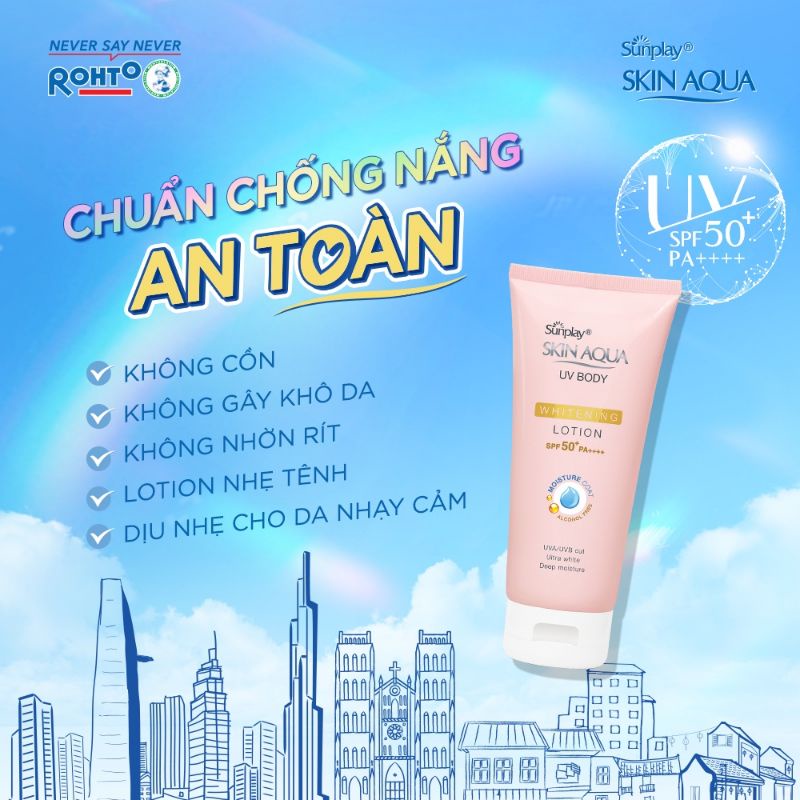 Kem chống nắng dưỡng thể trắng mịn Sunplay Skin Aqua UV Body SPF 50+ PA++++ (150g)