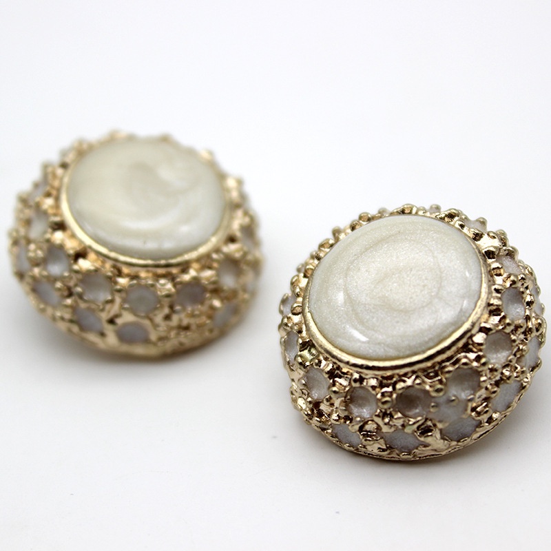 Set 5 Nút Áo 18 / 25mm Bằng Kim Loại Phong Cách Retro