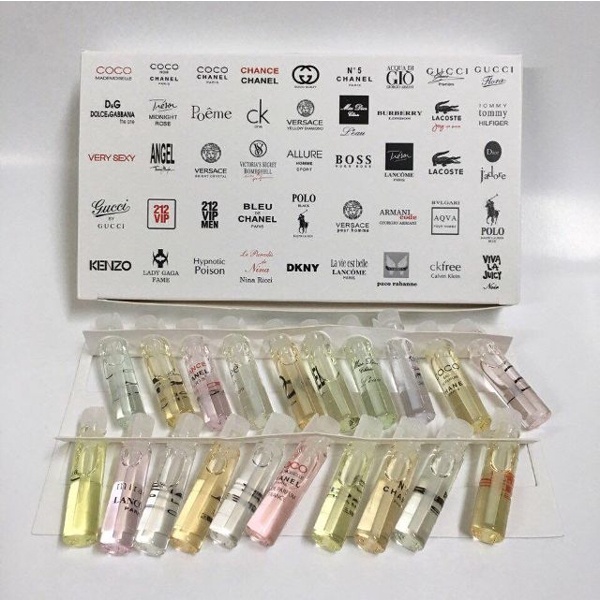 Sét nước hoa mini 20 tuýp nhỏ test mùi