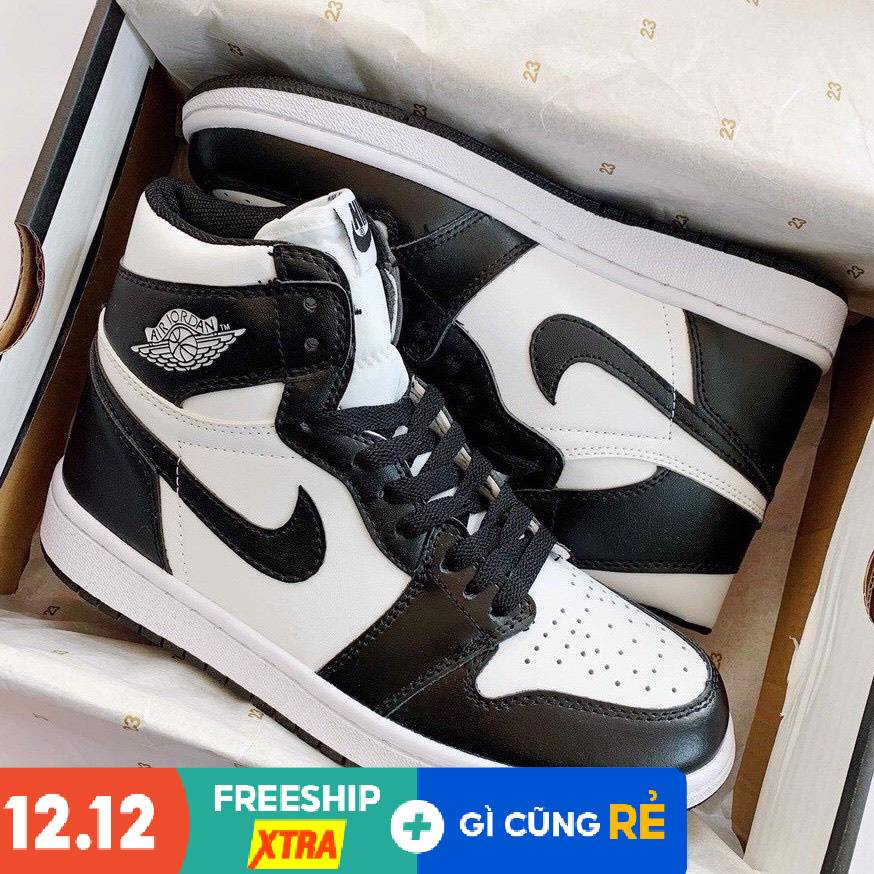 Giày Sneaker Nam JD Panda Đen Trắng Cổ Cao Cao Cấp