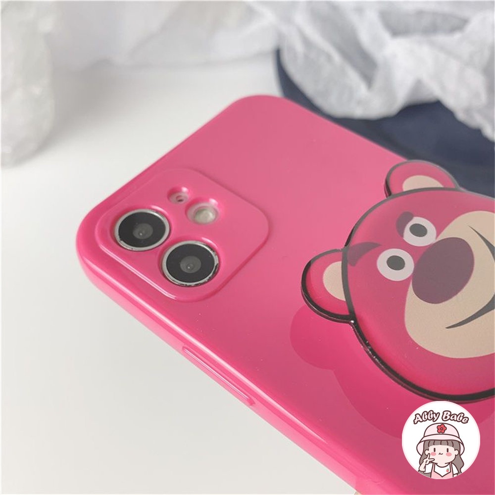 Ốp Điện Thoại TPU Mềm Bóng Có Vòng Đỡ Hình Gấu / Hoa Hồng Cho IPhone 14 Pro Max 11 7Plus 13 12 11 Pro Max X XS