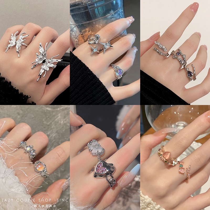 Nhẫn YEEZII trái tim đính đá thời trang dành cho nữ
