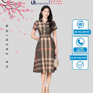 Đầm Kẻ Bubery Cổ Đức UK Fashion Chất Vải Nhập Hàn Cao Cấp, Thoáng Mát, Phong Cách Lịch Sự NKDV2204003