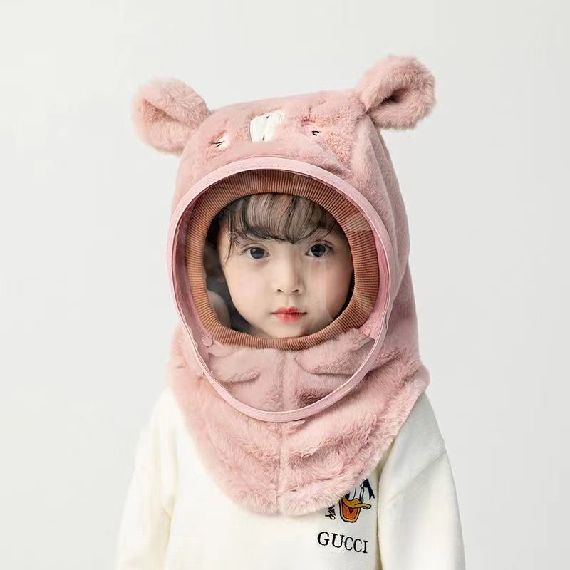 Mũ em bé mùa đông ấm khăn quàng cổ mũ có kính cho bé