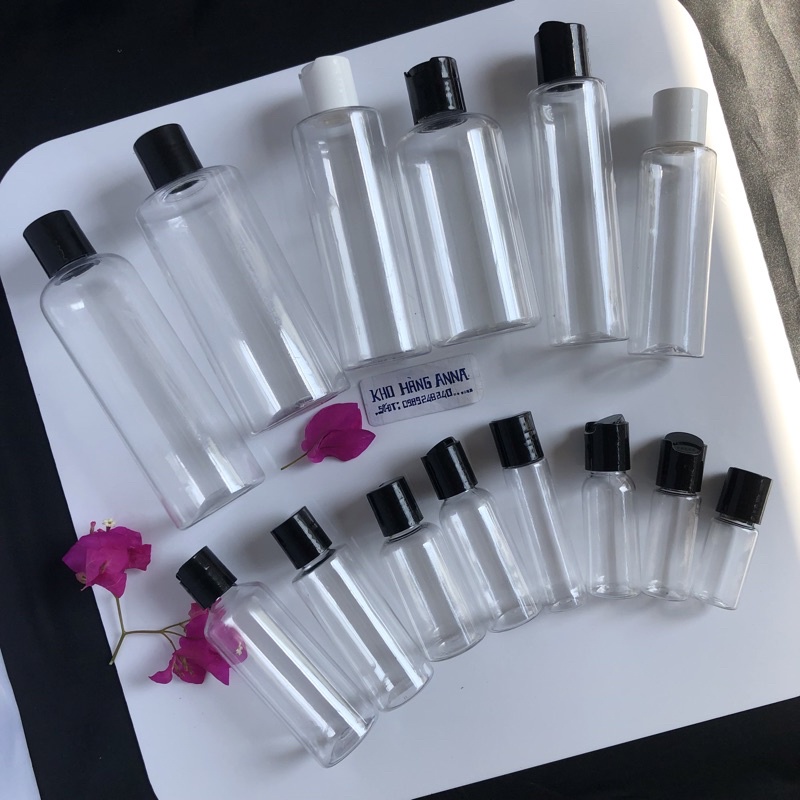 LỌ NHỰA CHIẾT MĨ PHẨM NẮP PRESS - Chai nhựa nắp nhấn nhỏ giọt trong suốt 30ml / 50ml 70ml / 100ml 200ml / 300ml / 500ml
