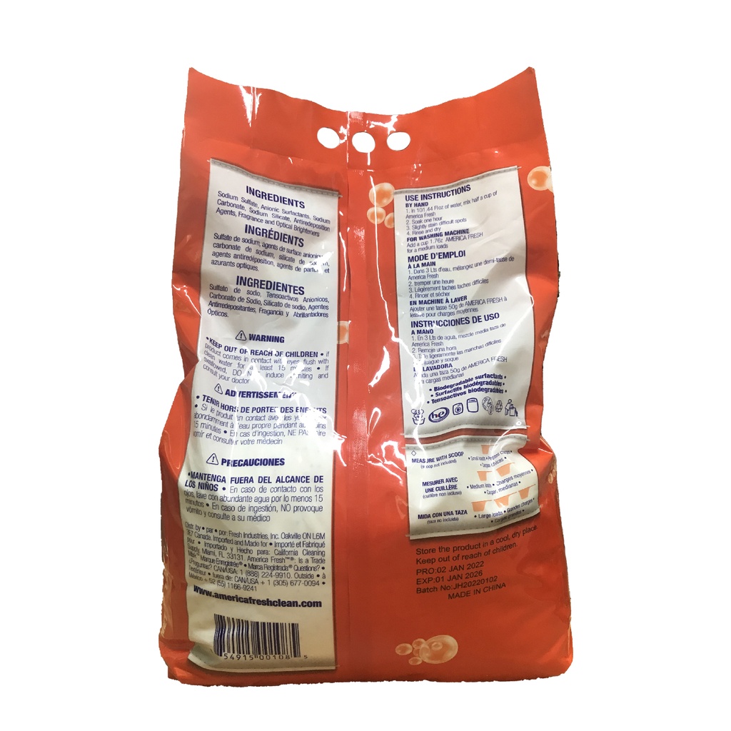 Bột giặt America Fresh Original Fragrance 5kg