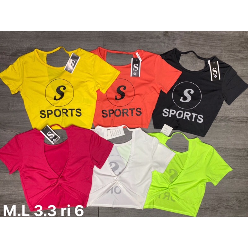 Áo Crop Thể Thao Chất Thun Polly Cao Cấp In SPORT Chéo Lưng Size M L - 678203