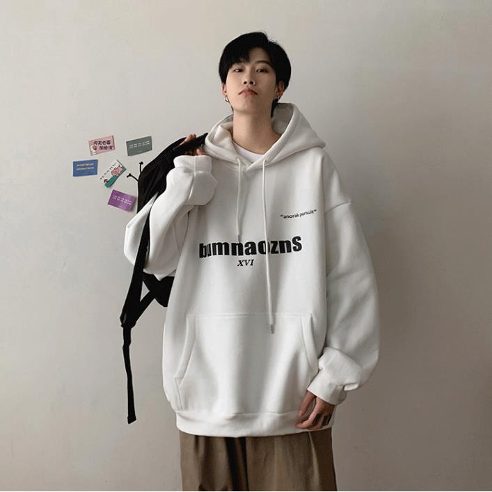 Áo Hoodie Màu Xanh Dương In Chữ bumn Phong Cách Hip Hop Đường Phố Hàn Quốc Thời Trang Cho Nam
