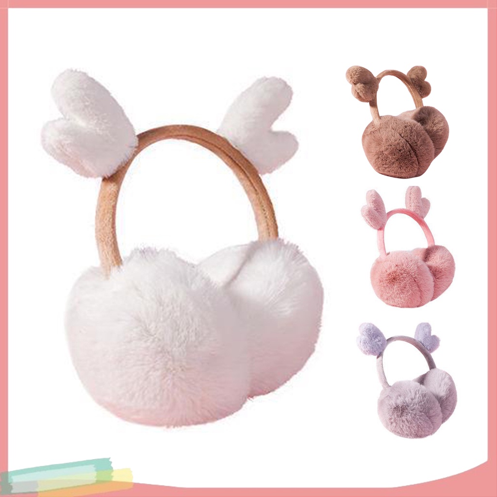 Chụp tai bằng lông 4 màu dễ thương thân thiện với làn da