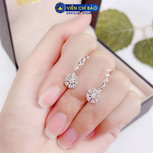 Bông tai bạc nữ Star Flower chất liệu bạc 925 thời trang phụ kiện trang sức nữ thương hiệu Viễn Chí Bảo B400094