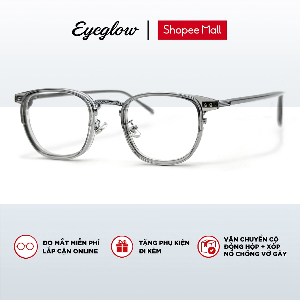 Gọng kính thời trang Eyeglow thiết kế bắt mắt chất liệu cao cấp siêu nhẹ tròng kính chống ánh sáng xanh EG9056
