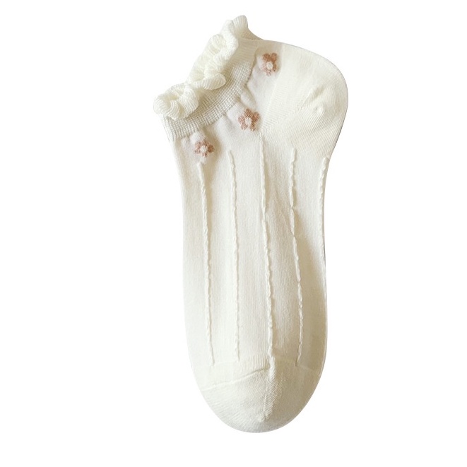 Tất cotton FHYLmàu trắng mỏng màu trơn đa dạng kiểu dáng đáng yêu thoải mái mùa hè phong cách Lolita