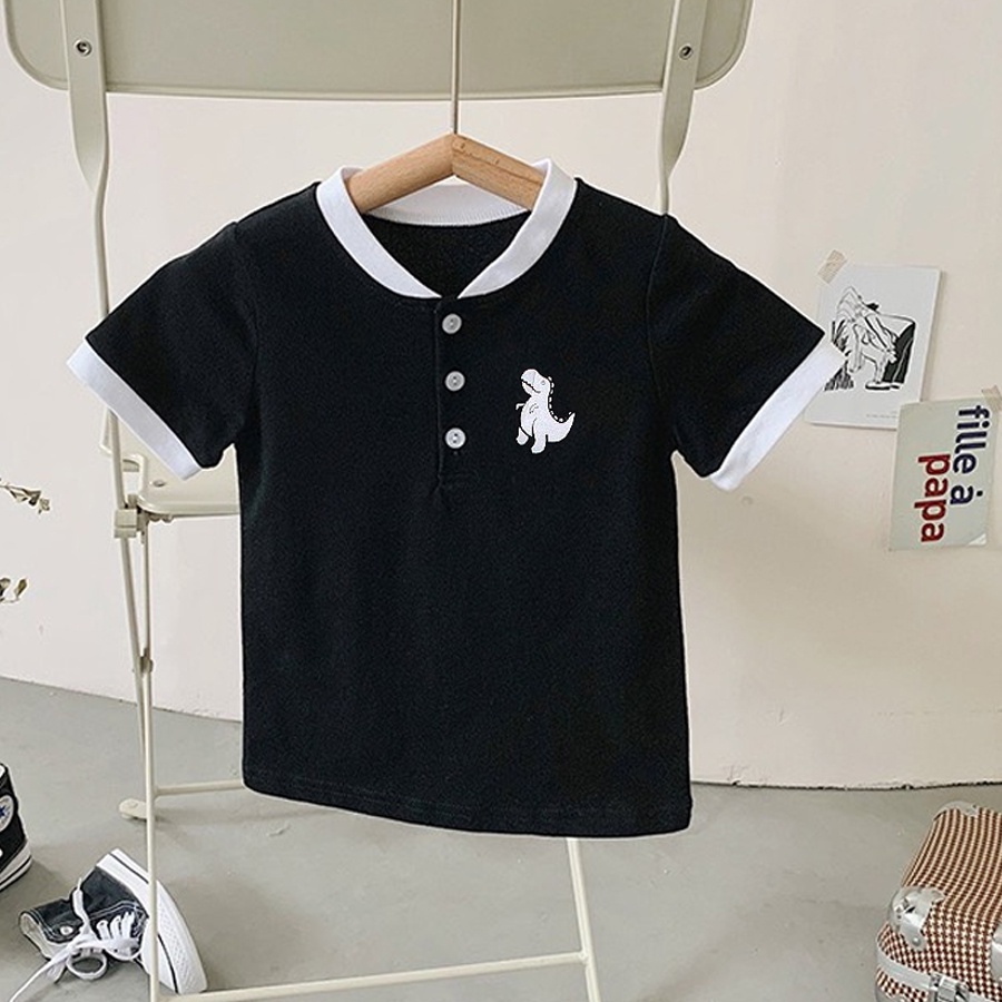 SET Bộ Quần Áo Bé Trai KEYER KIDS, Áo Thun Cotton Cổ Tàu Hình Khủng Long Nhỏ KUTE Phối Quần Short Kaki SZ58