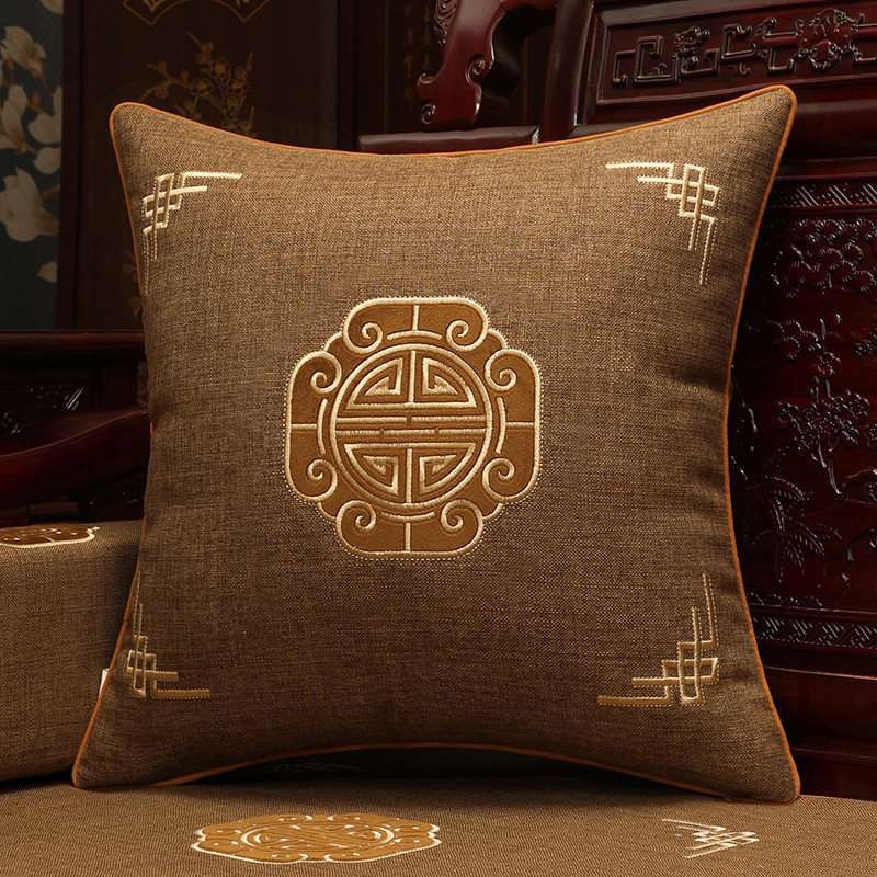 Gối tựa ghế sofa, ghế gỗ thêu hoa văn phong cách hoàng gia, gối vuông 47x47cm kèm ruột vải canvas  – Totoro House