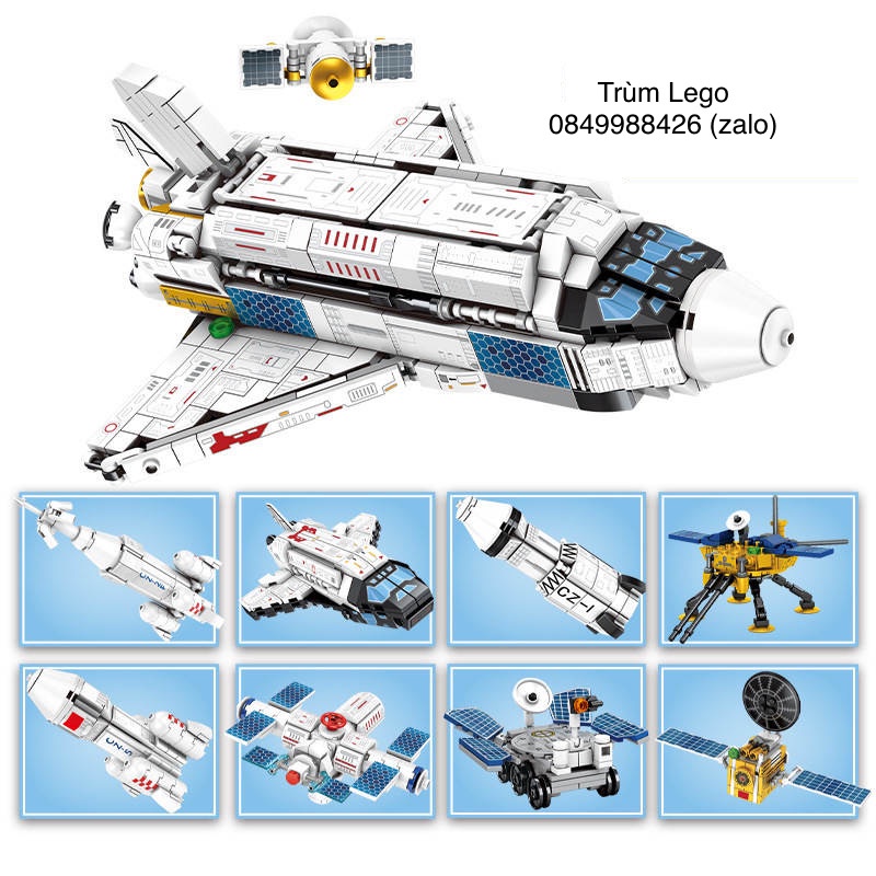 Legoo phi hành gia, tàu vũ trụ cao cấp giá rẻ, đồ chơi lắp ráp mô hình tàu thông minh cho bé 8 in 1
