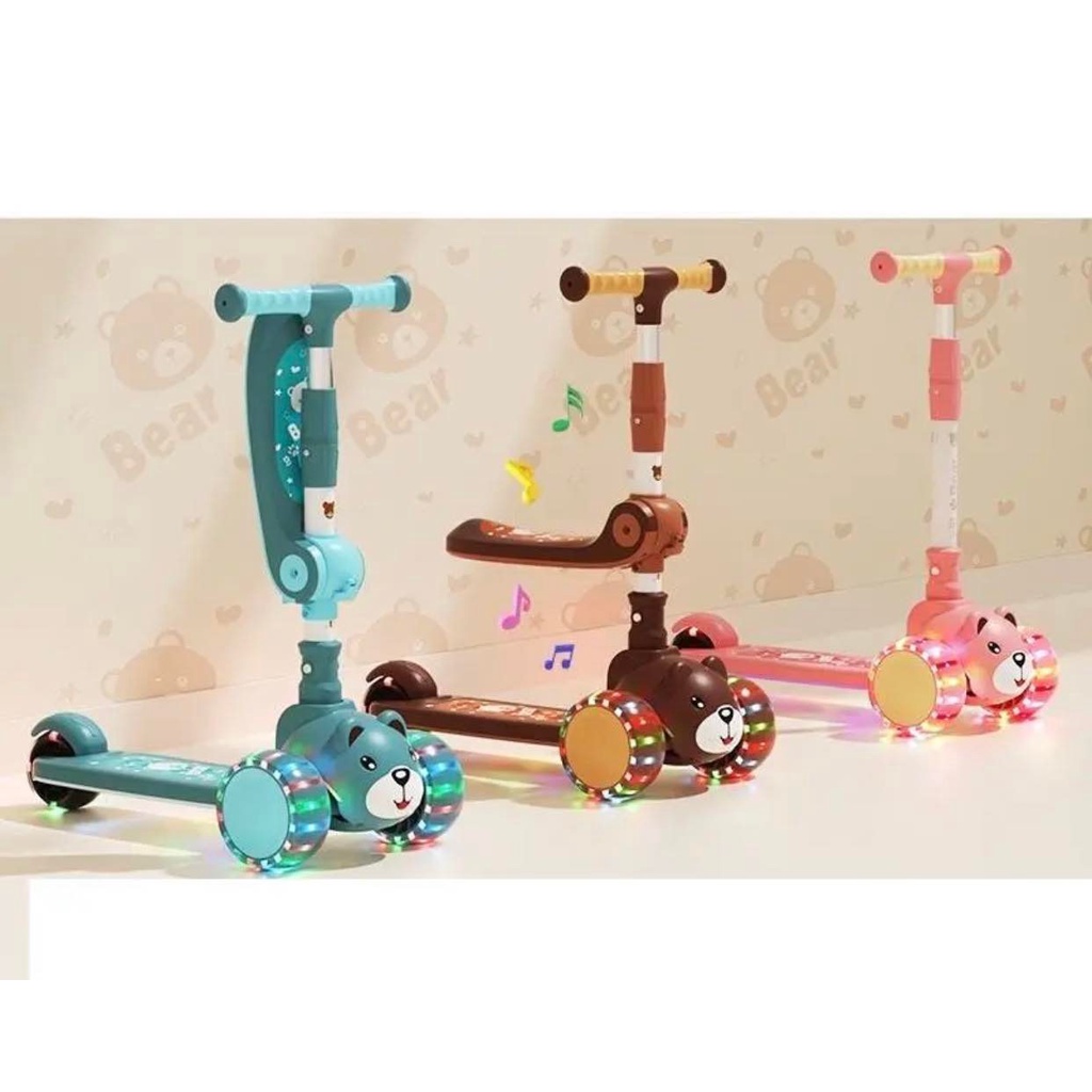 SIÊU XE SCOTER ĐẠP NHÚN LÀ ĐI-xe trượt có đèn nhạc có ghế ngồi