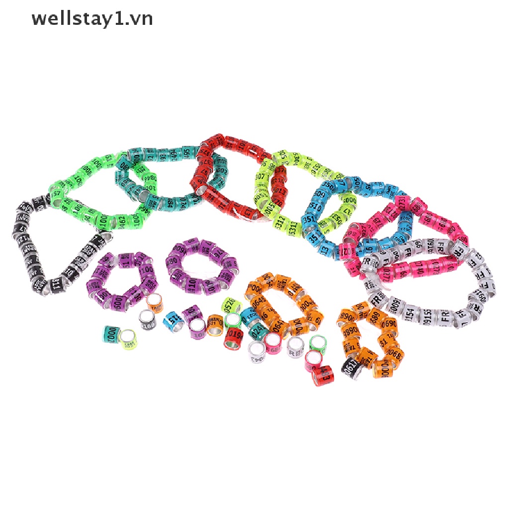 1  Set 20 Vòng Khuyên Chân Chim Bồ Câu Nhiều Màu Sắc