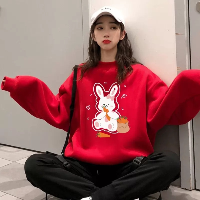 Áo Thời Trang Lễ Hội Năm Mới Màu Đỏ Dễ Thương Cho Nữ